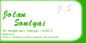 jolan somlyai business card